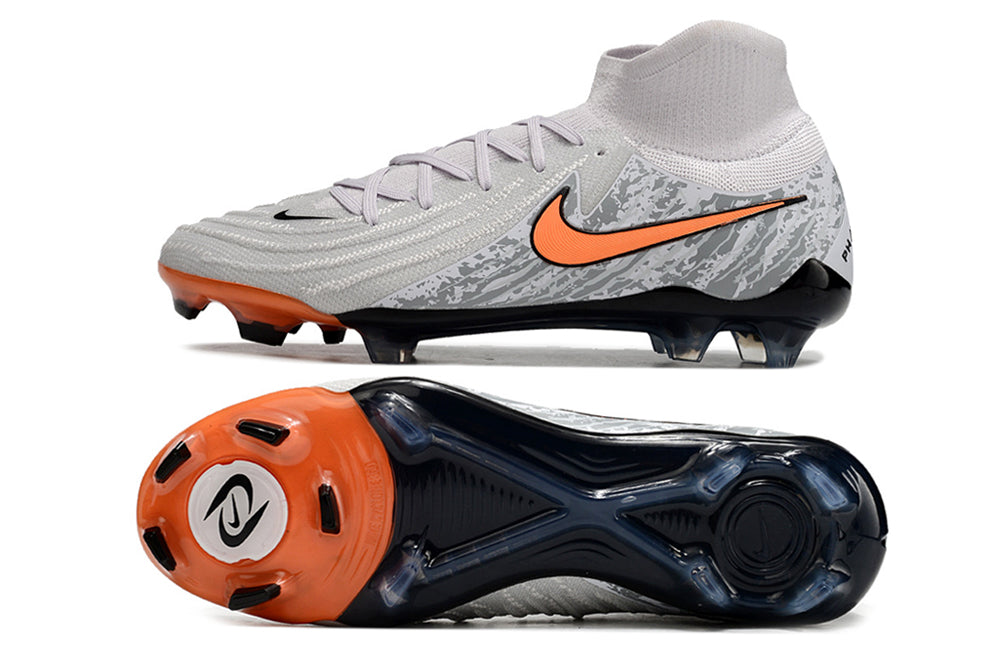 Phantom Luna Elite NU Super A Men's Full Knit Waterproof FG Soccer Shoes - White/Gray/Orange/Black
