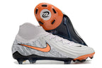 Phantom Luna Elite NU Super A Men's Full Knit Waterproof FG Soccer Shoes - White/Gray/Orange/Black