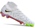 Phantom Luna Elite NU Super A Men's Full Knit Waterproof FG Soccer Shoes - White/Metallic Gold/Black