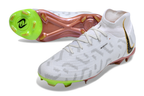 Phantom Luna Elite NU Super A Men's Full Knit Waterproof FG Soccer Shoes - White/Metallic Gold/Black
