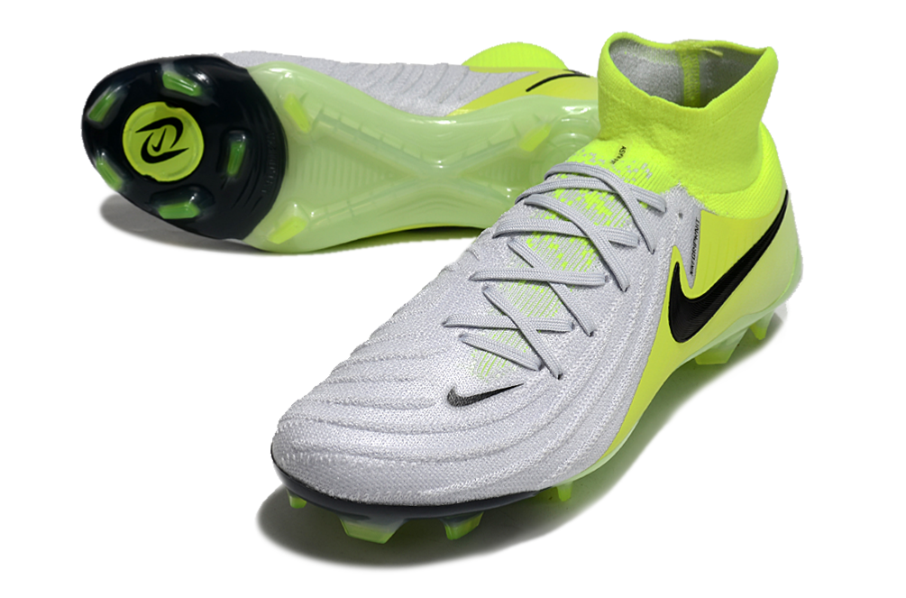 Phantom Luna Elite NU Super A Men's Full Knit Waterproof FG Soccer Shoes - White/Neon Yellow/Black