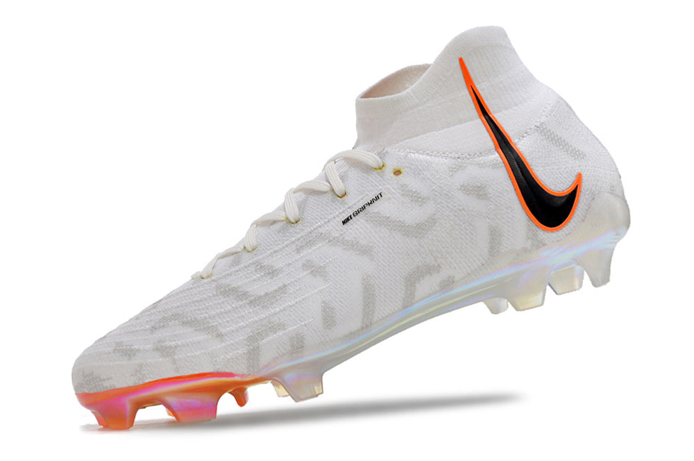 Phantom Luna Elite NU Super A Men's Full Knit Waterproof FG Soccer Shoes - White/Orange/Black