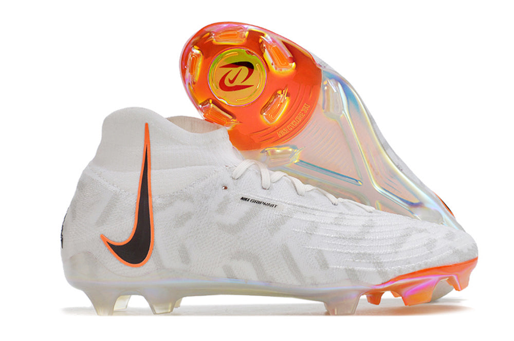 Phantom Luna Elite NU Super A Men's Full Knit Waterproof FG Soccer Shoes - White/Orange/Black