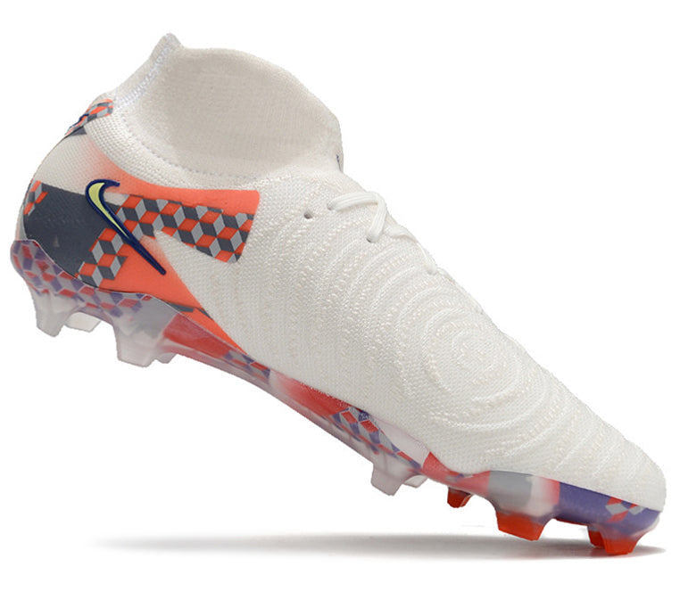 Phantom Luna Elite NU Super A Men's Full Knit Waterproof FG Soccer Shoes - White/Orange/Light Zitron