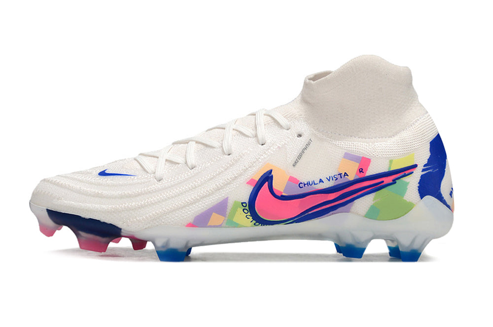 Phantom Luna Elite NU Super A Men's Full Knit Waterproof FG Soccer Shoes - White/Red/Yellow/Blue