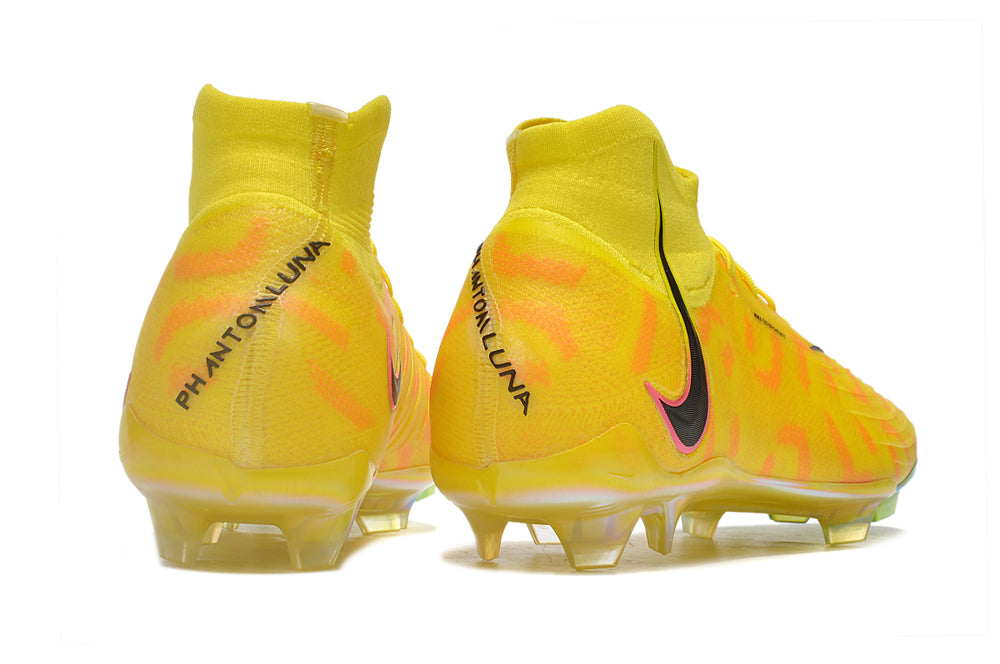 Phantom Luna Elite NU Super A Men's Full Knit Waterproof FG Soccer Shoes - Yellow/Orange//Black/White