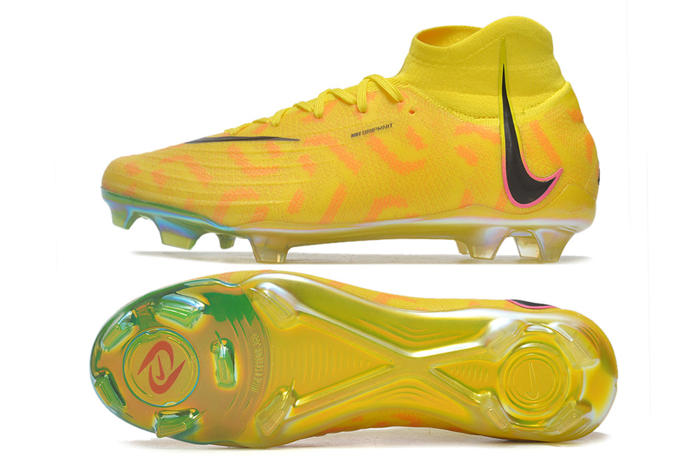 Phantom Luna Elite NU Super A Men's Full Knit Waterproof FG Soccer Shoes - Yellow/Orange//Black/White
