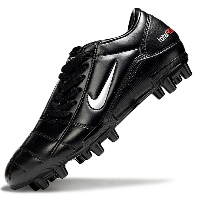 T90 Series Firm Ground FG Soccer Boots - Black/Metallic Silver