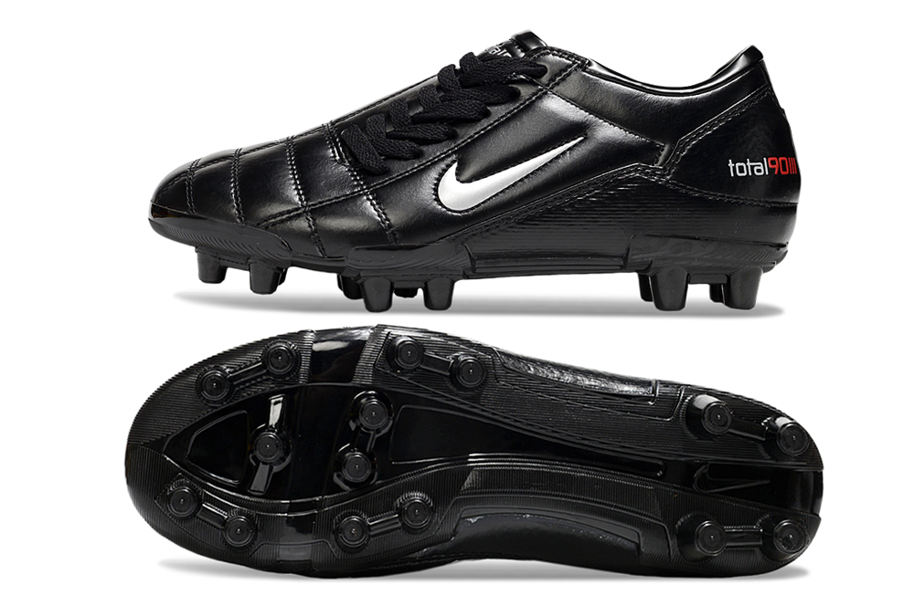 T90 Series Firm Ground FG Soccer Boots - Black/Metallic Silver