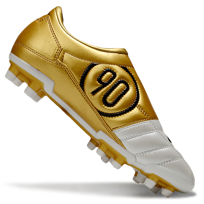 T90 Series Firm Ground FG Soccer Boots - Iconic White/Metallic Gold/Black