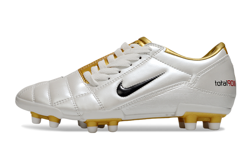 T90 Series Firm Ground FG Soccer Boots - Iconic White/Metallic Gold/Black