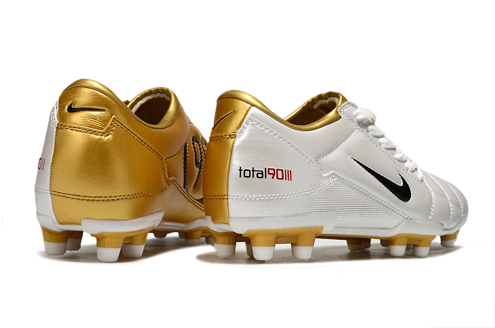 T90 Series Firm Ground FG Soccer Boots - Iconic White/Metallic Gold/Black