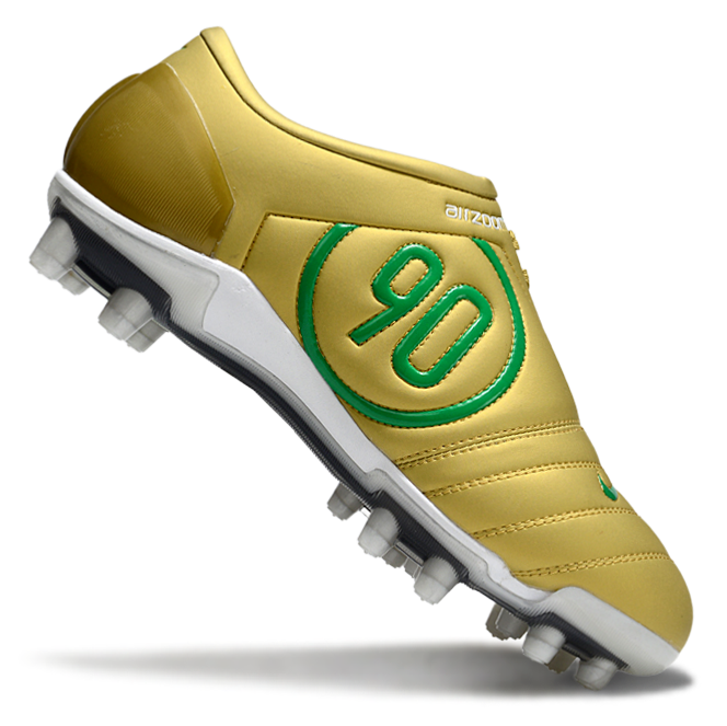 T90 Series Firm Ground FG Soccer Boots - Metallic Gold/Green/White