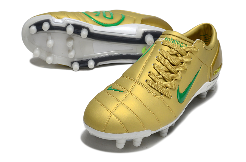 T90 Series Firm Ground FG Soccer Boots - Metallic Gold/Green/White