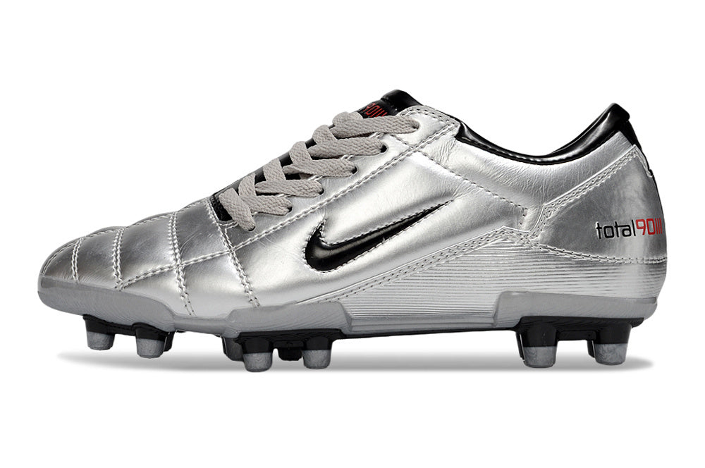 T90 Series Firm Ground FG Soccer Boots - Metallic Silver/Black/Gray
