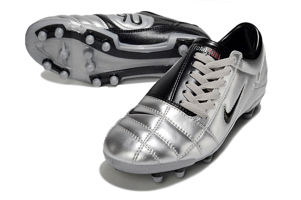 T90 Series Firm Ground FG Soccer Boots - Metallic Silver/Black/Gray