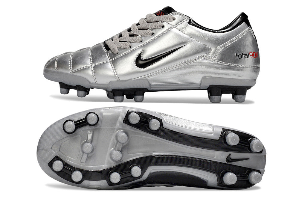 T90 Series Firm Ground FG Soccer Boots - Metallic Silver/Black/Gray