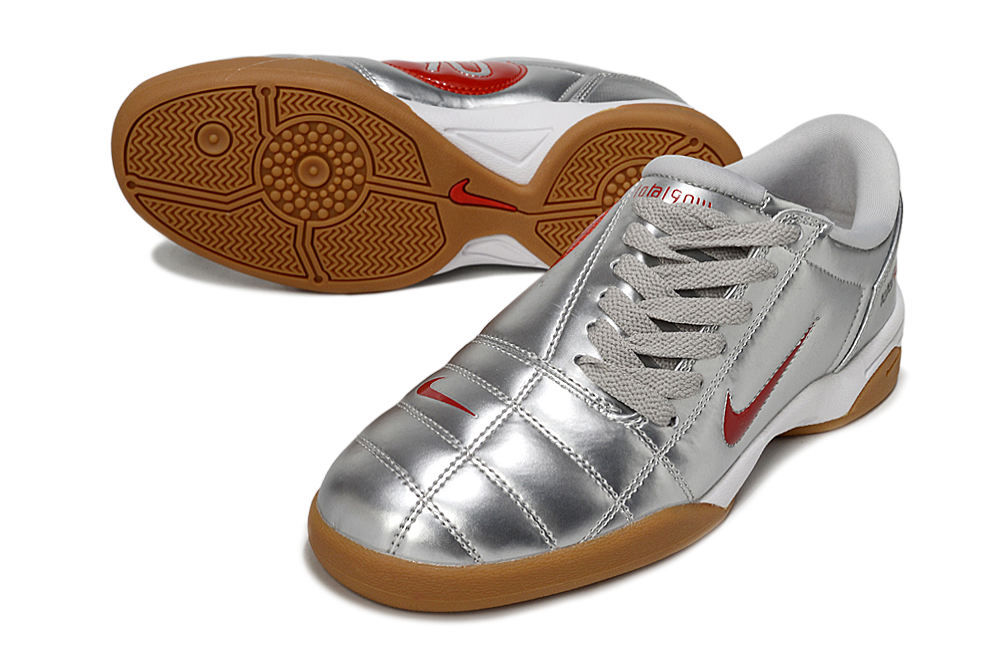 T90 Series Firm Ground FG Soccer Boots - Metallic Silver/Black/Red