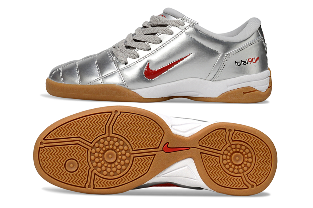 T90 Series Firm Ground FG Soccer Boots - Metallic Silver/Black/Red