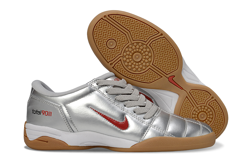 T90 Series Firm Ground FG Soccer Boots - Metallic Silver/Black/Red