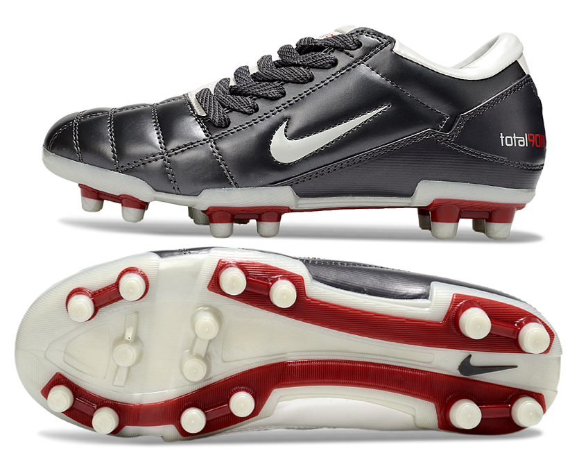 T90 Series Firm Ground FG Soccer Boots - Metallic Silver/Black/White/Red