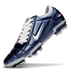 T90 Series Firm Ground FG Soccer Boots - Metallic Silver/Navy Blue/White