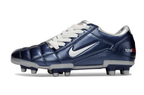 T90 Series Firm Ground FG Soccer Boots - Metallic Silver/Navy Blue/White