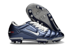 T90 Series Firm Ground FG Soccer Boots - Metallic Silver/Navy Blue/White
