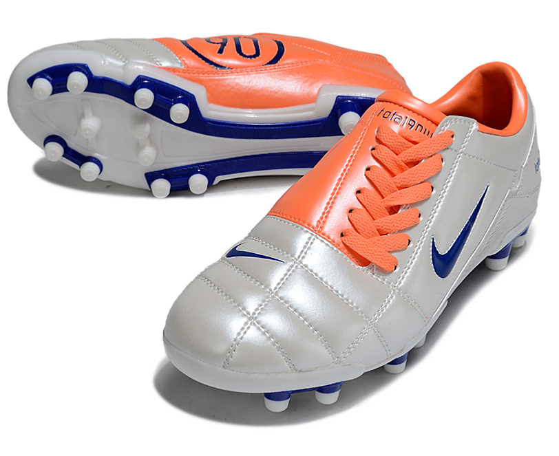 T90 Series Firm Ground FG Soccer Boots - Orange/Gray/Navy