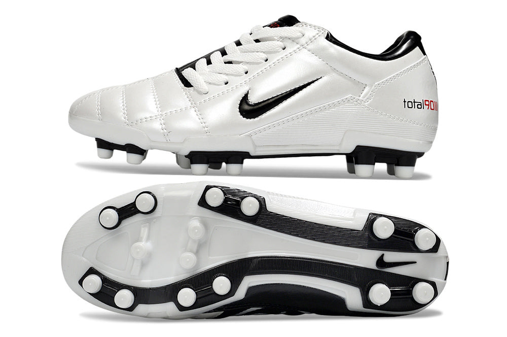T90 Series Firm Ground FG Soccer Boots - White/Black