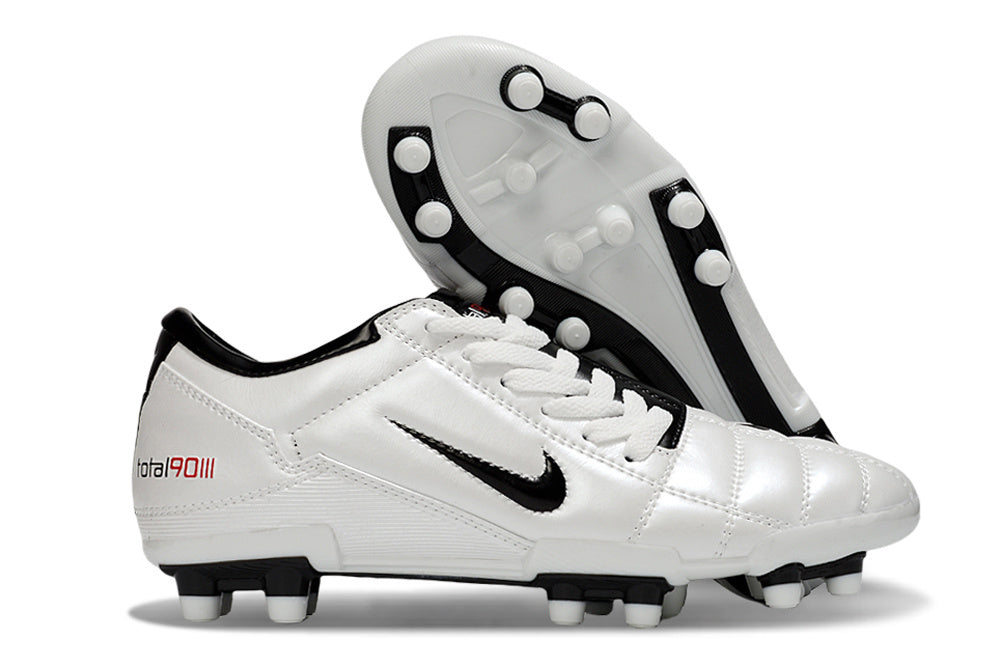 T90 Series Firm Ground FG Soccer Boots - White/Black
