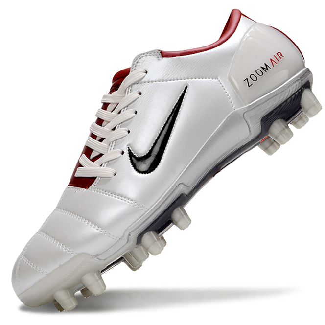 T90 Series Firm Ground FG Soccer Boots - White/Red/Black
