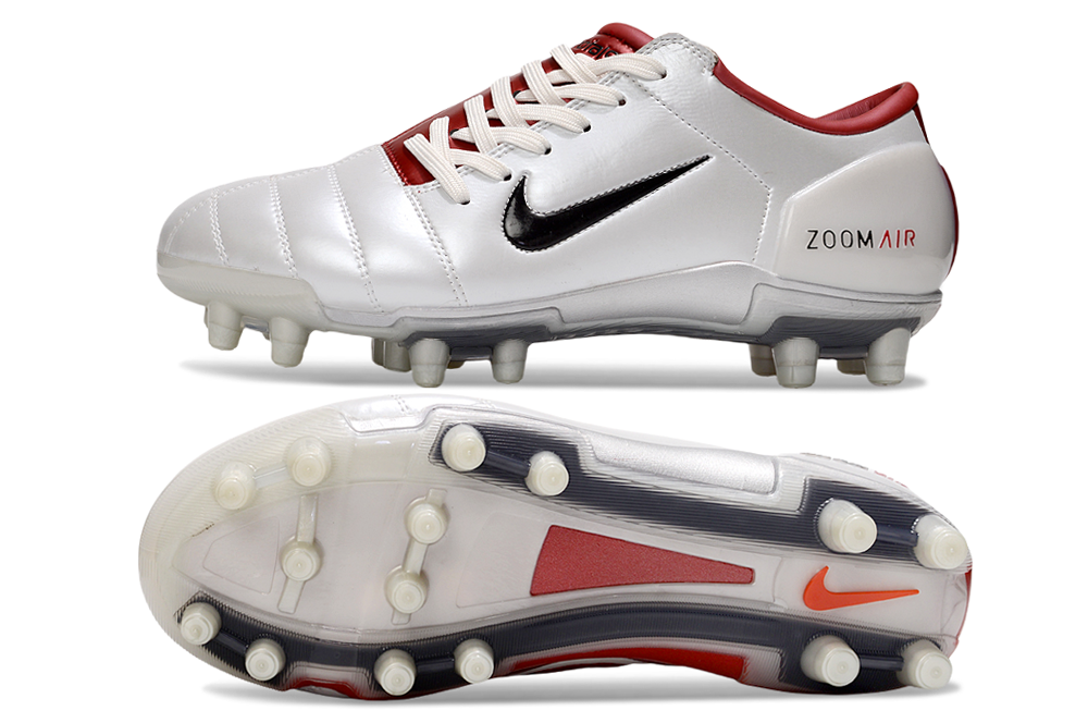 T90 Series Firm Ground FG Soccer Boots - White/Red/Black