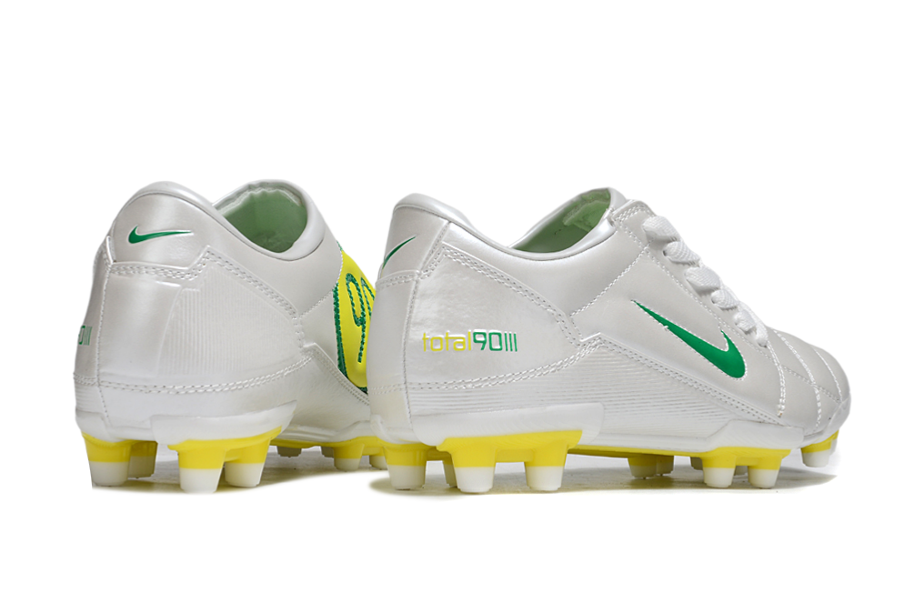 T90 Series Firm Ground FG Soccer Boots - White/Yellow/Green