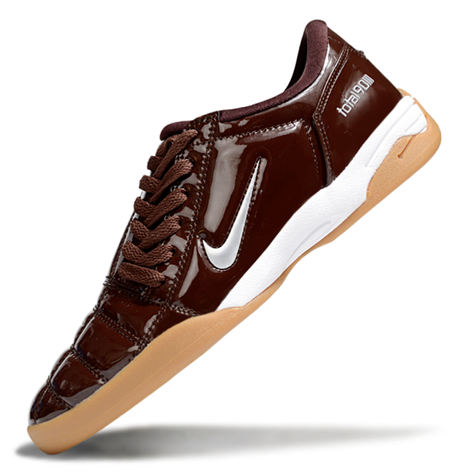 T90 Series IC Indoor Multi Ground MD Sole Soccer Shoes - Baroque Brown/Metallic Silver/White