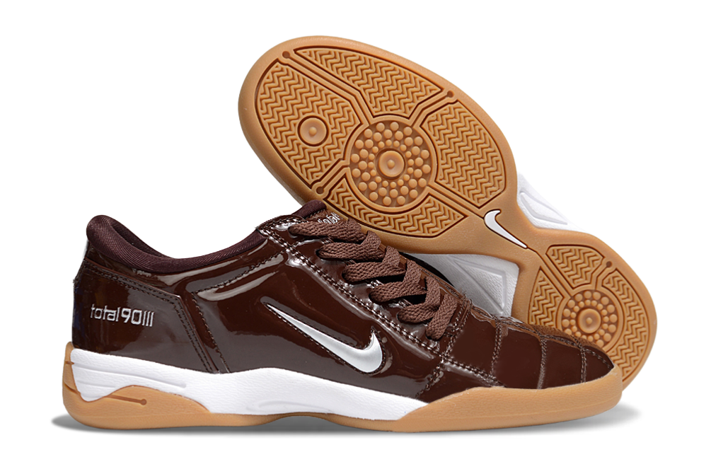 T90 Series IC Indoor Multi Ground MD Sole Soccer Shoes - Baroque Brown/Metallic Silver/White