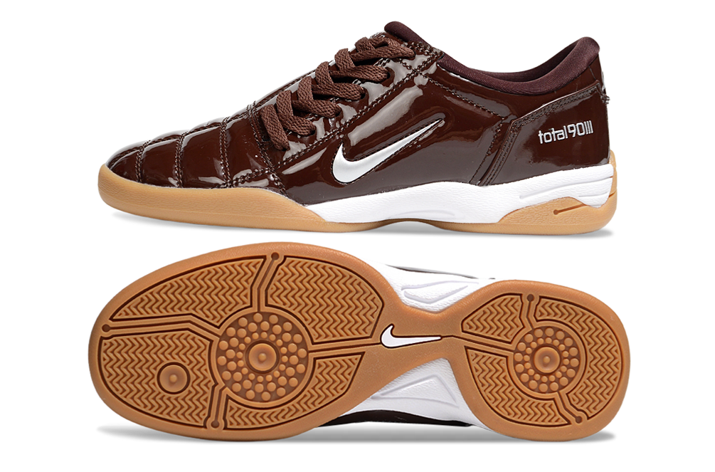 T90 Series IC Indoor Multi Ground MD Sole Soccer Shoes - Baroque Brown/Metallic Silver/White
