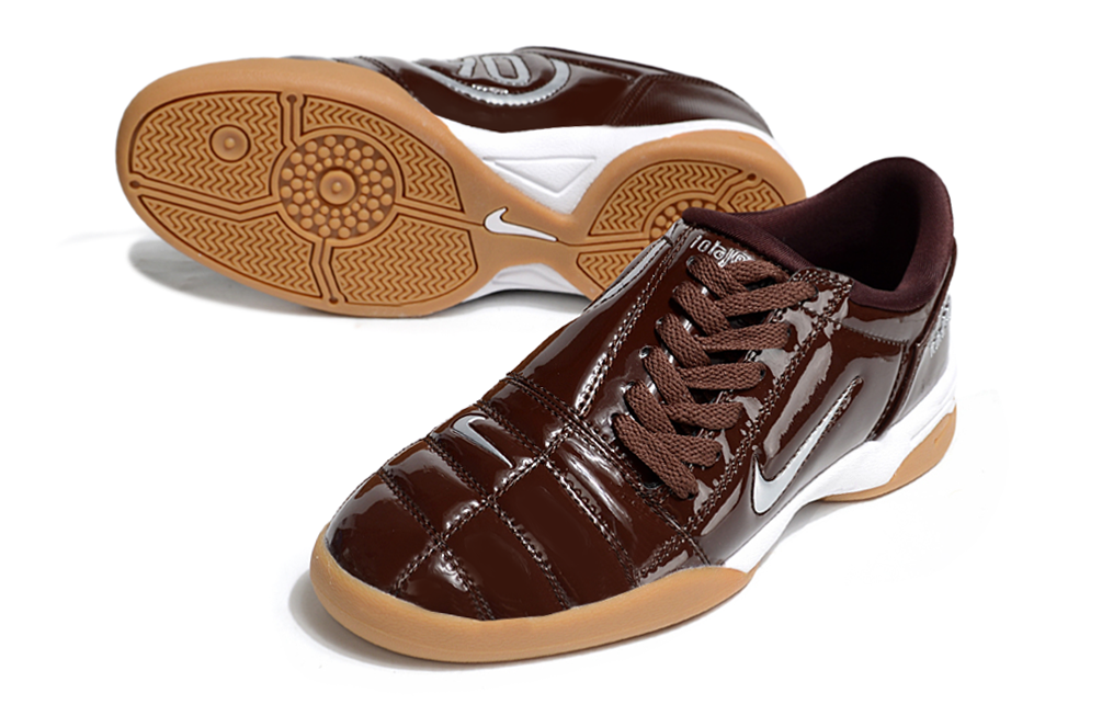 T90 Series IC Indoor Multi Ground MD Sole Soccer Shoes - Baroque Brown/Metallic Silver/White