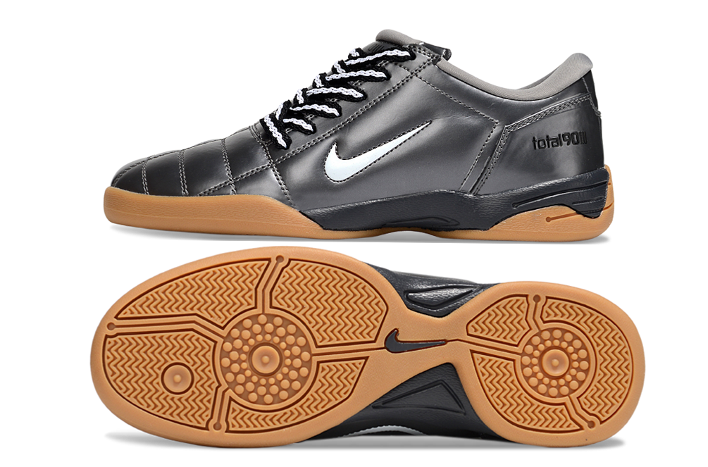 T90 Series IC Indoor Multi Ground MD Sole Soccer Shoes - Black/Coconut Milk/Brown
