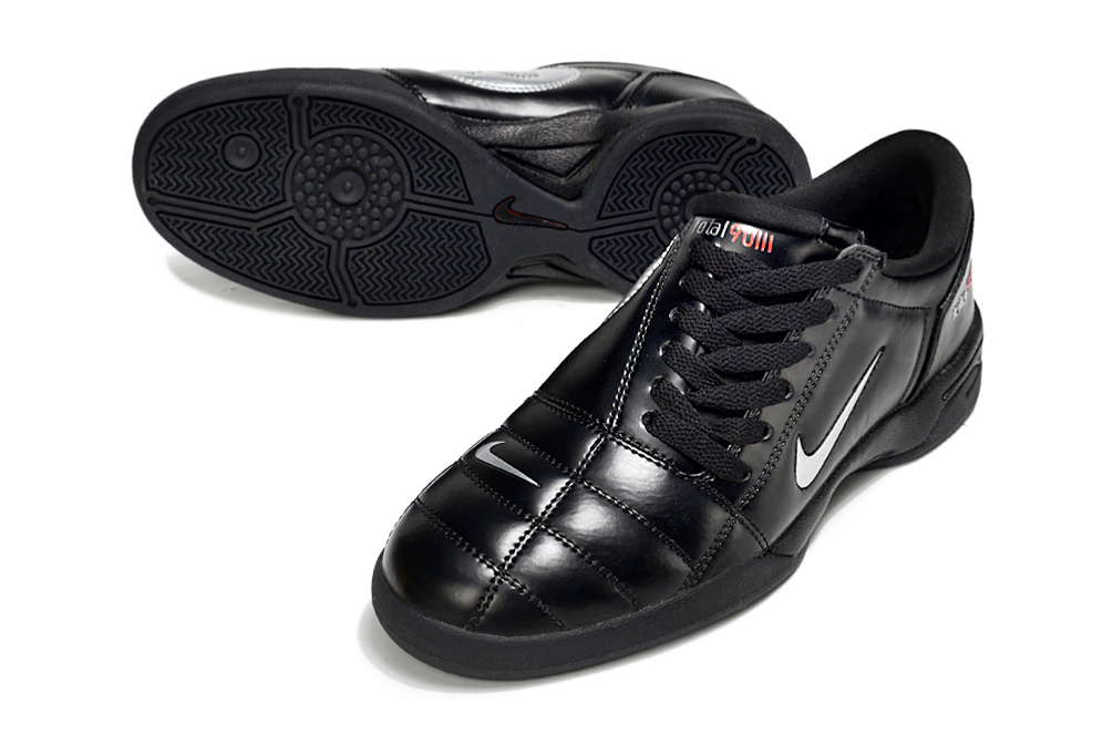 T90 Series IC Indoor Multi Ground MD Sole Soccer Shoes - Black/Metallic Silver