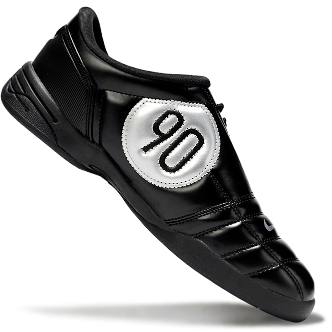 T90 Series IC Indoor Multi Ground MD Sole Soccer Shoes - Black/Metallic Silver/Black