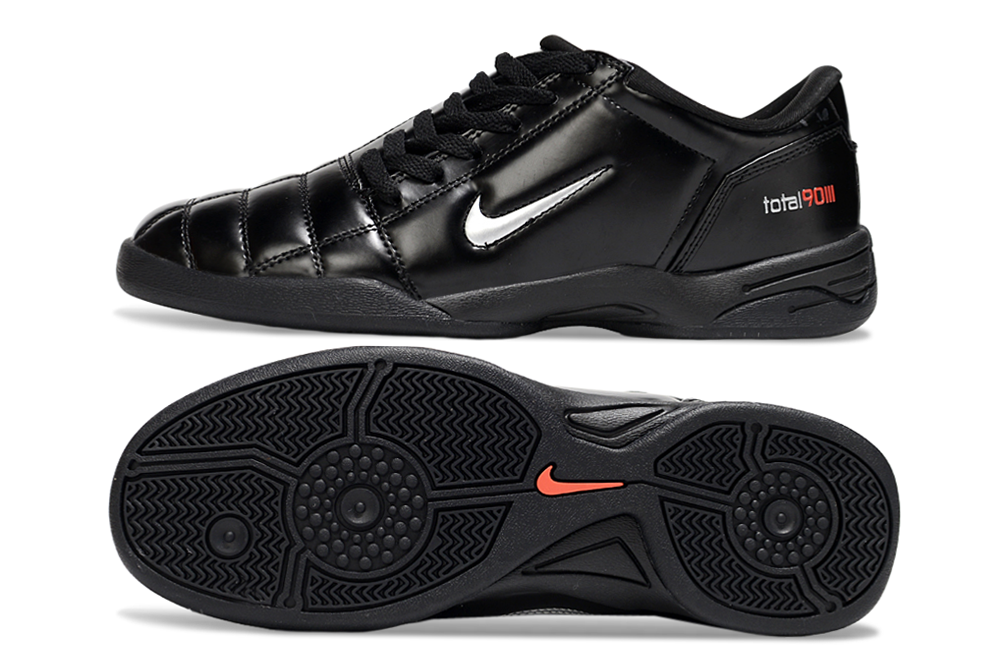T90 Series IC Indoor Multi Ground MD Sole Soccer Shoes - Black/Metallic Silver/Black