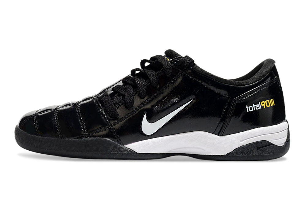 T90 Series IC Indoor Multi Ground MD Sole Soccer Shoes - Black/Metallic Silver/White