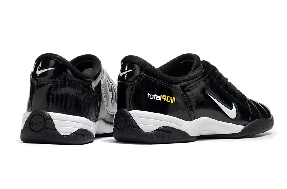 T90 Series IC Indoor Multi Ground MD Sole Soccer Shoes - Black/Metallic Silver/White