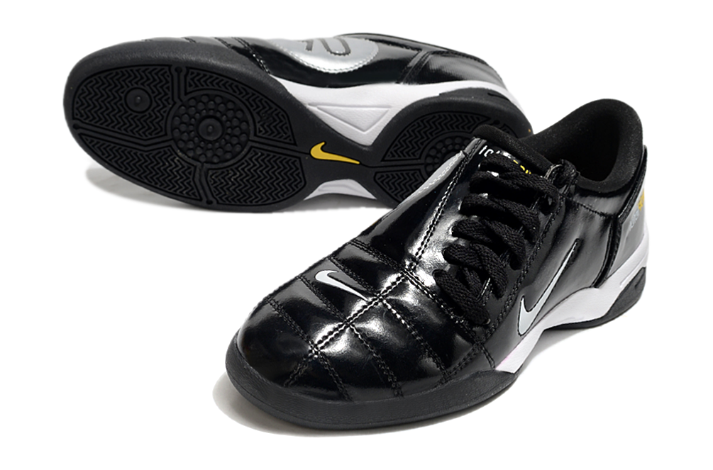 T90 Series IC Indoor Multi Ground MD Sole Soccer Shoes - Black/Metallic Silver/White