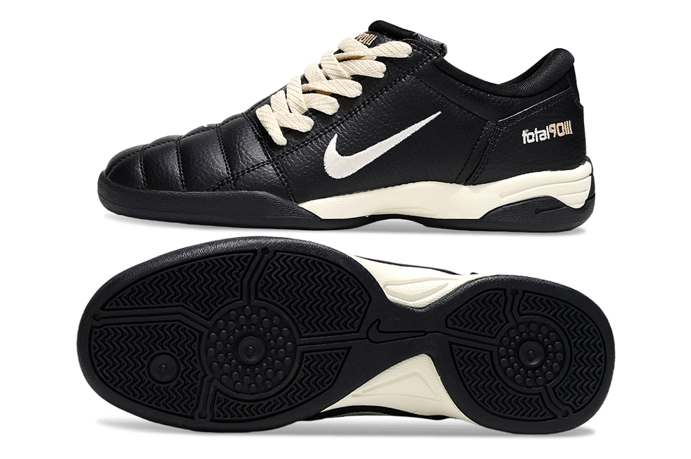 T90 Series IC Indoor Multi Ground MD Sole Soccer Shoes - Black/Pale Ivory