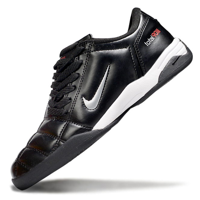 T90 Series IC Indoor Multi Ground MD Sole Soccer Shoes - Black/White/Metallic Silver