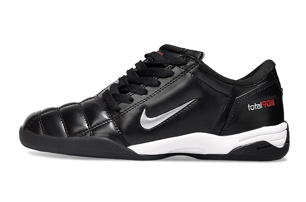 T90 Series IC Indoor Multi Ground MD Sole Soccer Shoes - Black/White/Metallic Silver