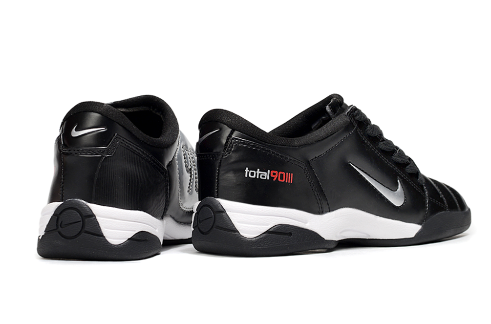 T90 Series IC Indoor Multi Ground MD Sole Soccer Shoes - Black/White/Metallic Silver