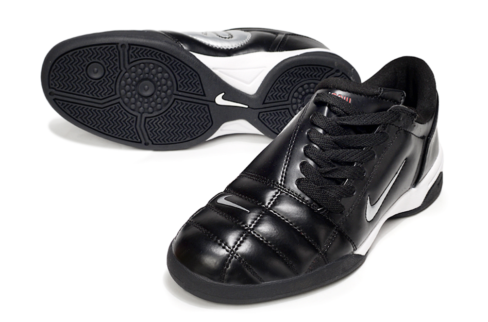 T90 Series IC Indoor Multi Ground MD Sole Soccer Shoes - Black/White/Metallic Silver